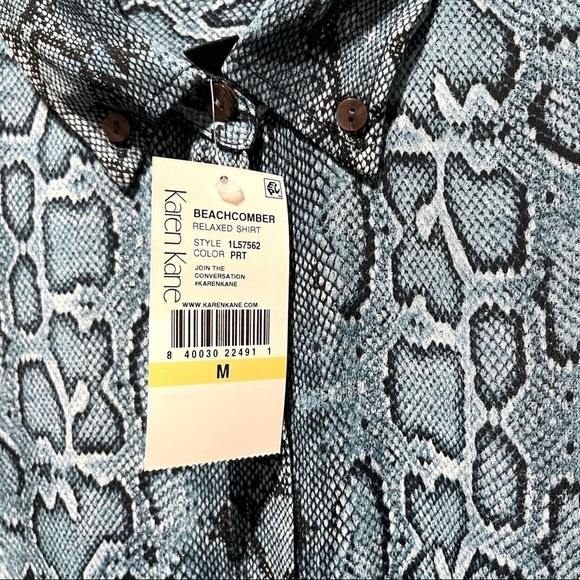 Karen Kane Relaxed Shirt Snake Skin Top - Picture 4 of 7